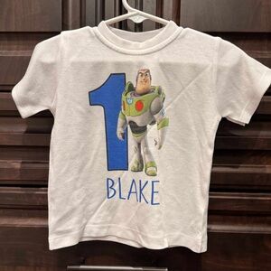 White Buzz Lightyear T-Shirt name BLAKE 6-12M